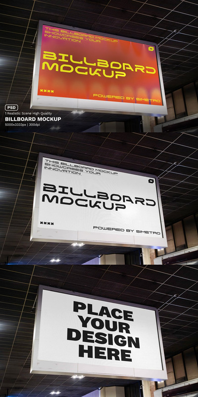 广告牌模型样机 (PSD)