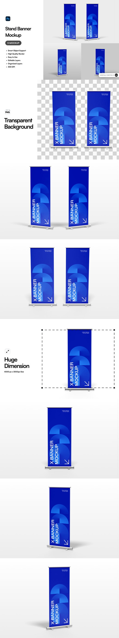 站立横幅易拉宝样机 (PSD)