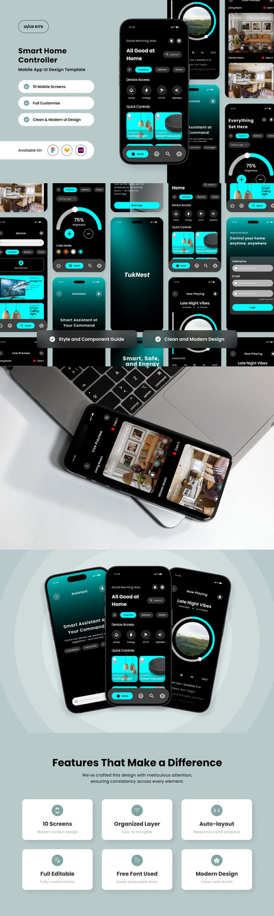 智能生活应用APP UI KIT (FIG,SKETCH,XD)