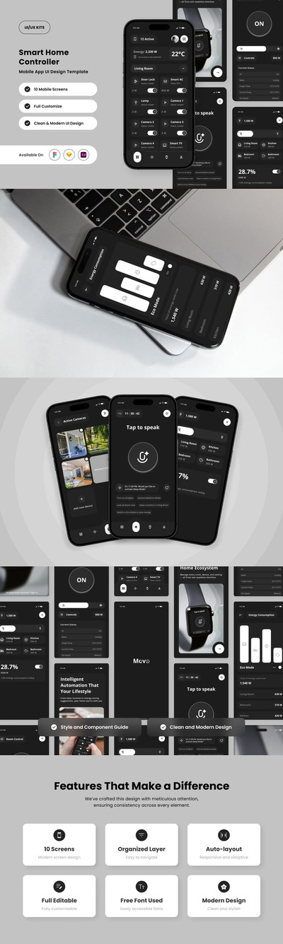 智能生活应用APP UI KIT (FIG,SKETCH,XD)