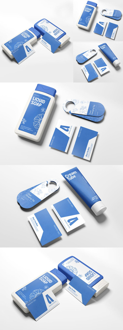 酒店（洗漱用品）品牌模型样机 (PSD)