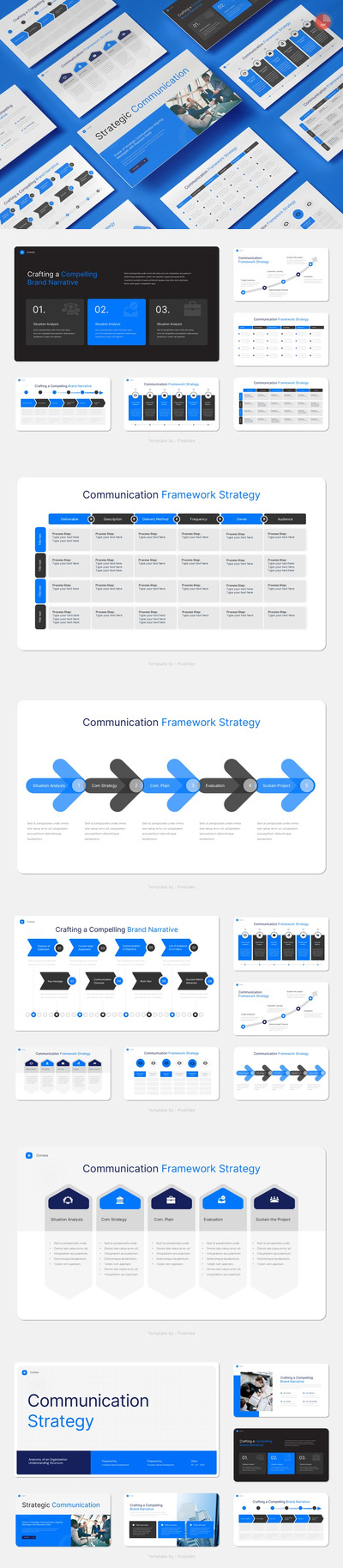 通信策略PPT模板 (PPTX)