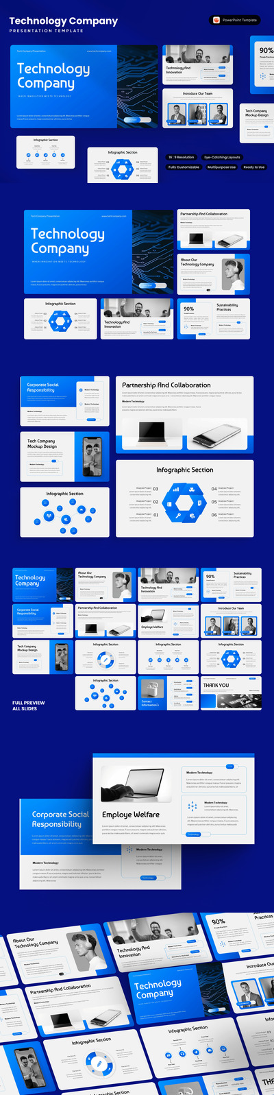 科技公司PPT模板 (PPTX)