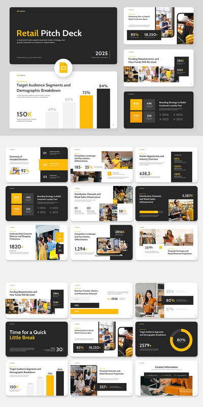 零售市场PPT模板 (PPTX)