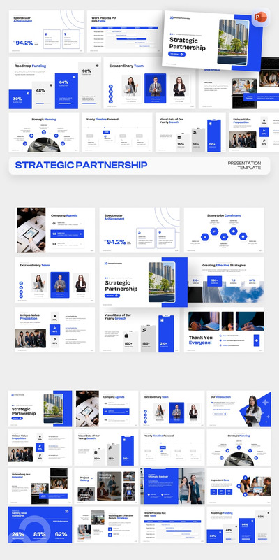 战略伙伴关系PPT模板 (PPTX)