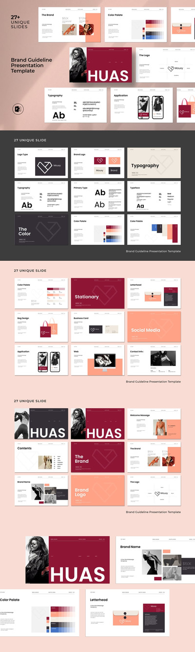 品牌指南演示模板PPT模板 (PPTX)