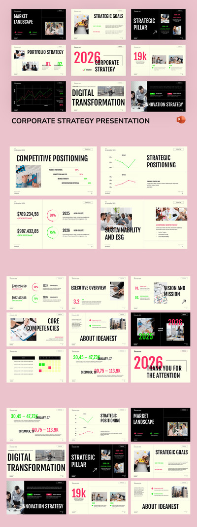 公司战略PPT模板 (PPTX)