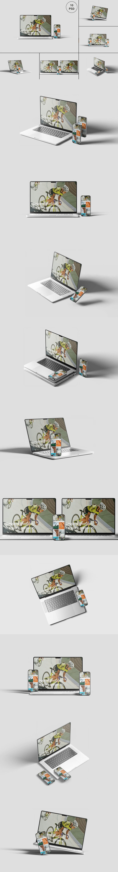 笔记本电脑和电话模型样机 (PSD,PDF)