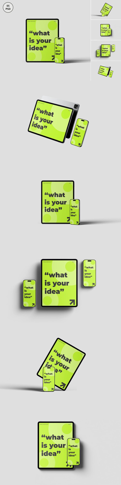 iPad和电话模型样机 (PSD,PDF)