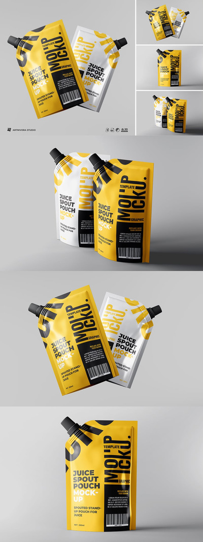 喷嘴小袋模型集包装样机 (PSD)