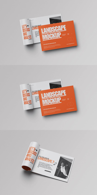 景观杂志画册模型样机 (PSD,PDF)