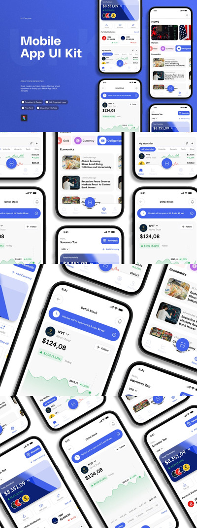 投资 - 移动应用 APP UI kit (FIG)