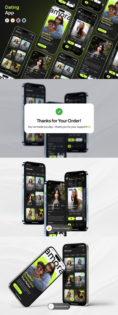 约会应用APP UI kit (FIG,SKETCH,XD,PSD)