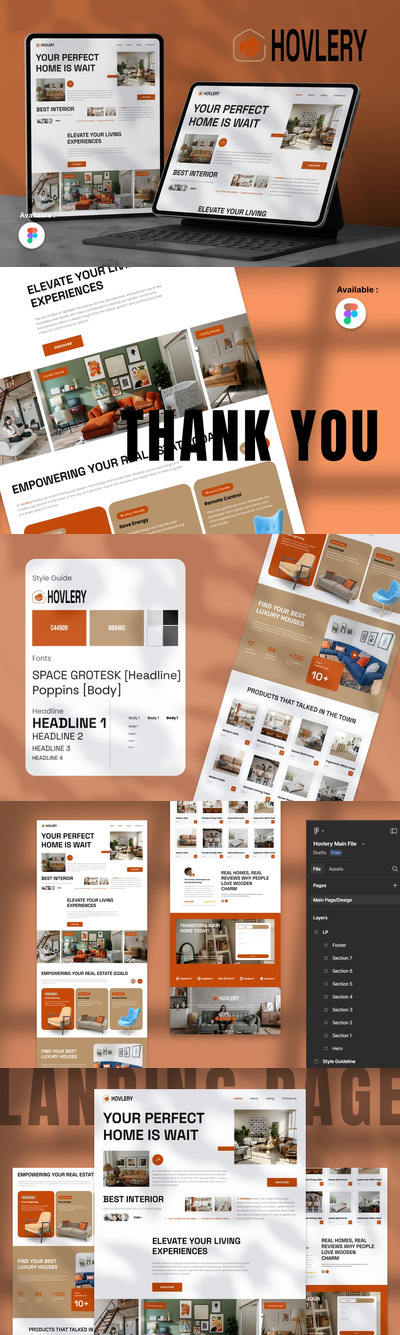 家居设计室内着陆页网页Ui模板 (FIG)