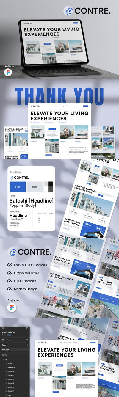 住宅物业着陆页网页Ui模板 (FIG)