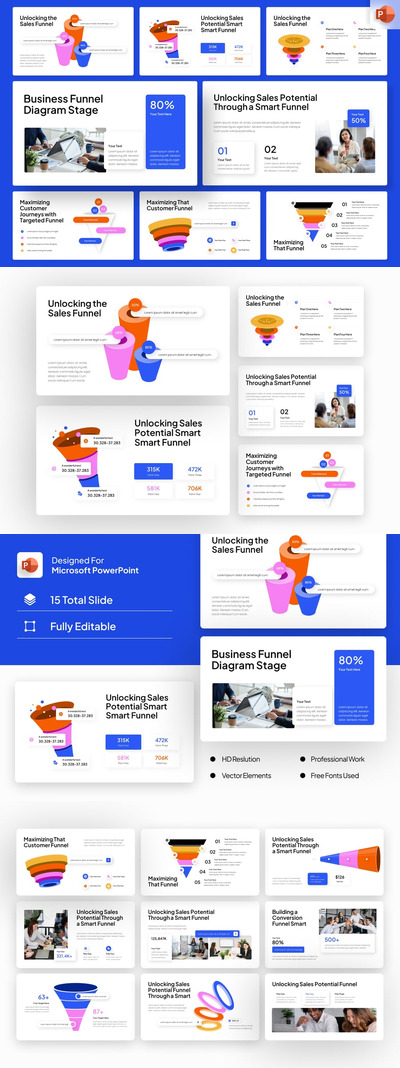 业务渠道图PPT模板 (PPTX)