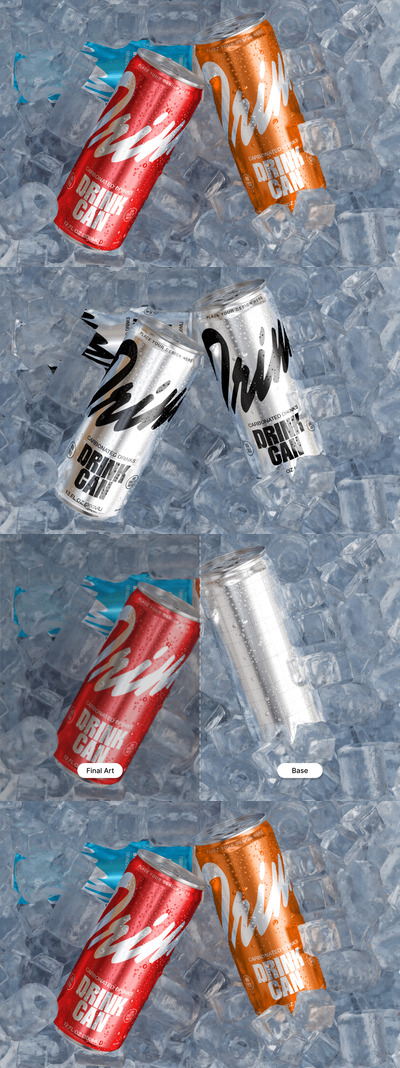 苏打水易拉罐模型样机 (PSD)