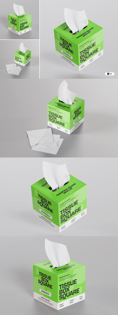 纸巾盒平方模型样机 (PSD)