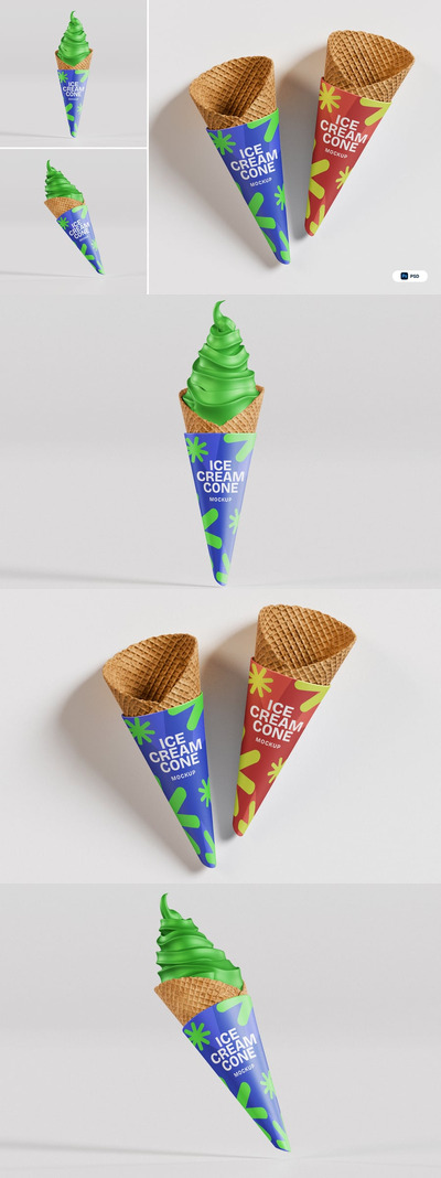 冰淇淋模型蛋筒包装样机 (PSD)