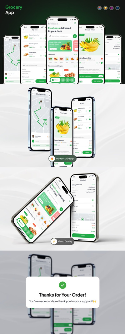 杂货应用APP UI KIT (FIG,SKETCH,PSD,XD)