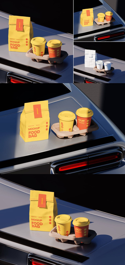 咖啡杯杯模型样机 (PSD)