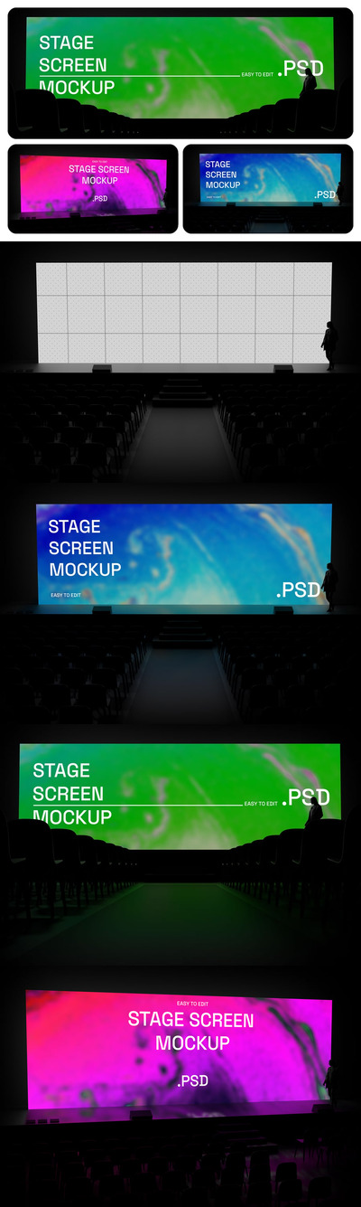 舞台屏幕模型样机 (PSD,PDF)