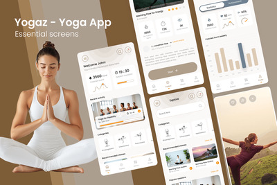 瑜伽移动应用APP UI KIT (FIG)