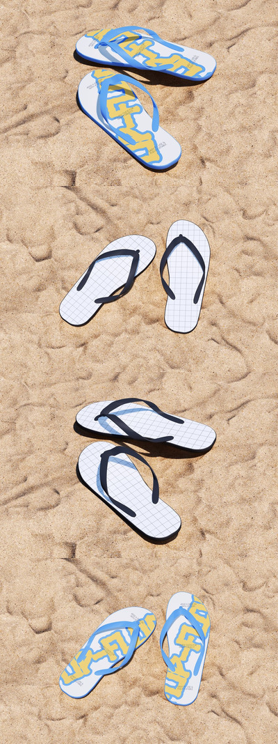 人字拖拖鞋模型样机 (PSD)