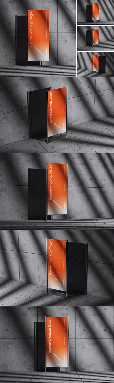 横幅模型易拉宝广告样机 (PSD)