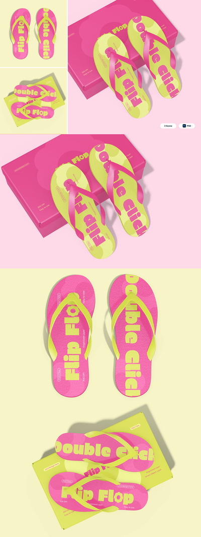 人字拖 拖鞋模型样机 (PSD)