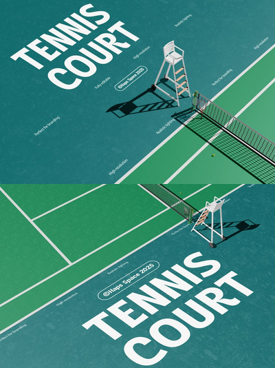 网球场模型样机 (PSD)