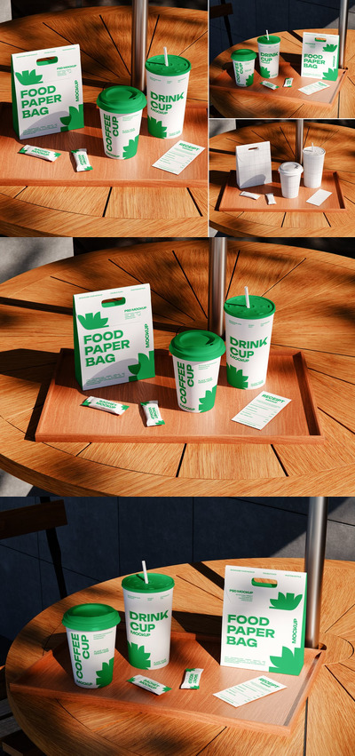 咖啡馆品牌模型样机 (PSD)