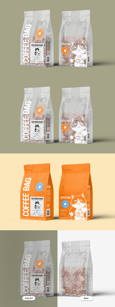 咖啡袋模型样机 (PSD)