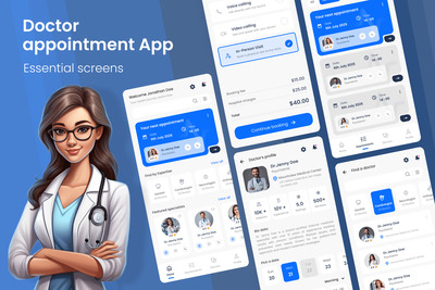 医生预约应用APP UI KIT (FIG)
