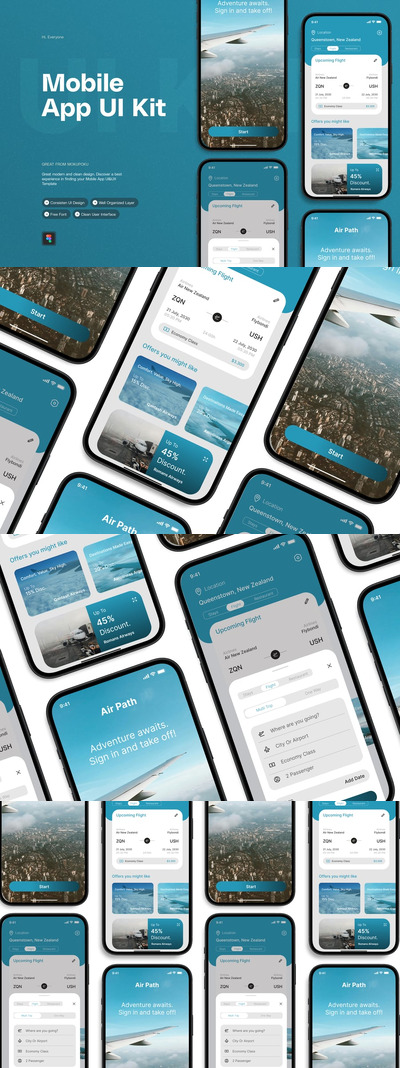 航线路径 - 移动应用APP UI KIT (FIG)