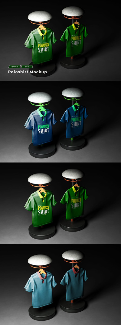 马球衬衫样机 (PSD)