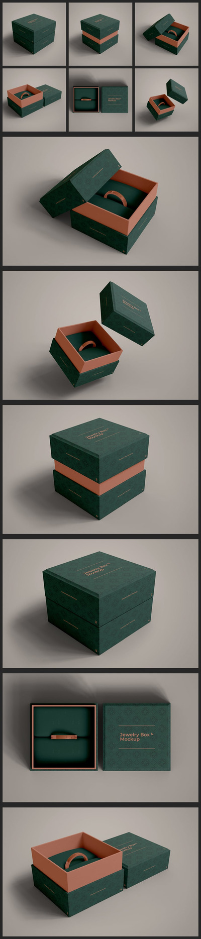 戒指珠宝礼品盒模型样机 (PSD)