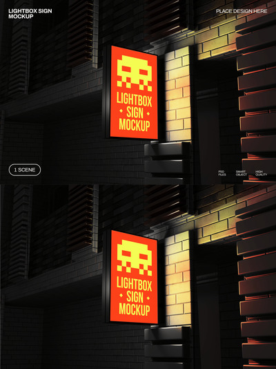 LOGO灯箱模型样机 (PSD,PDF)
