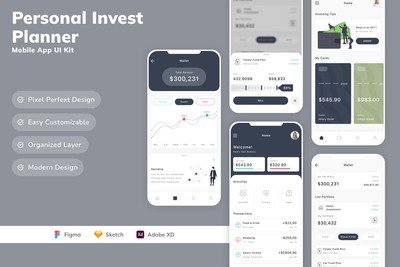 个人投资计划者移动应用APP UI KIT