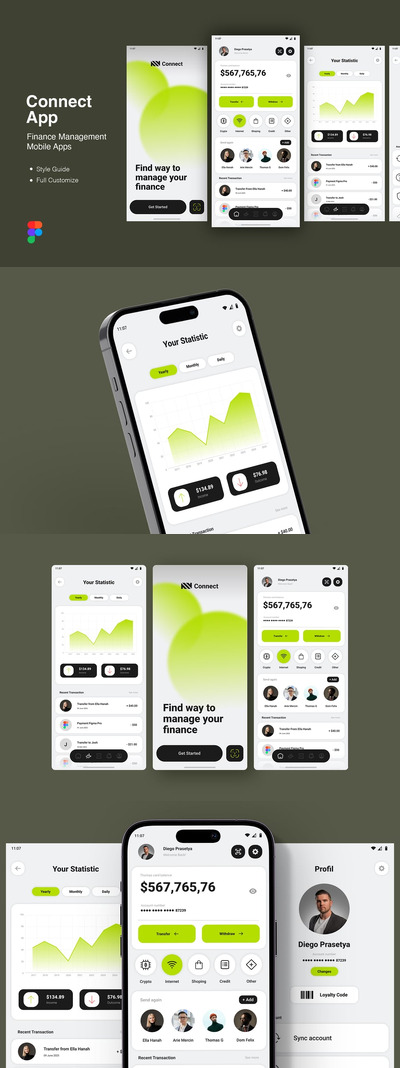 财务管理移动应用APP UI KIT