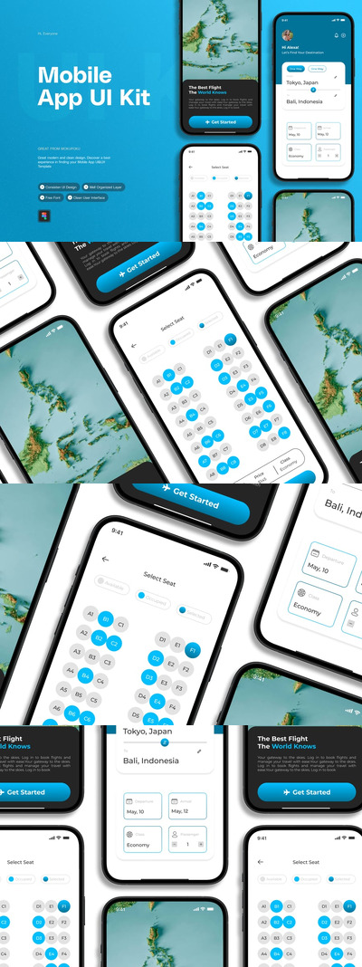 航班预订 移动应用APP UI KIT