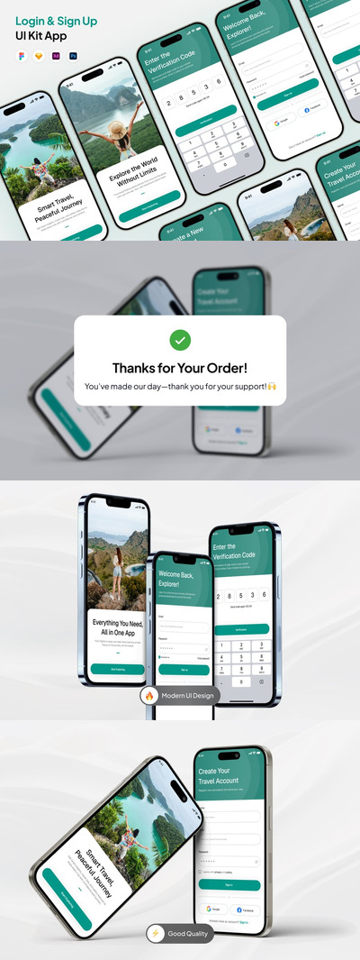 登录和注册移动应用APP UI KIT