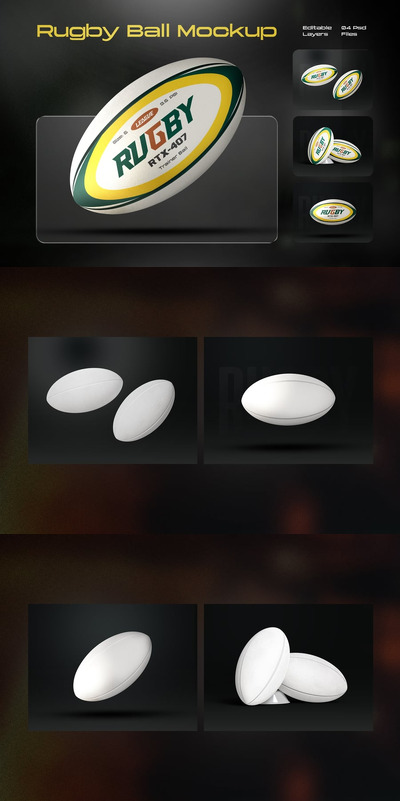 橄榄球模型套装样机 (PSD)