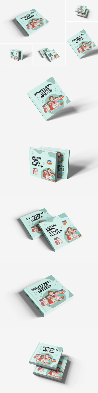 方形封面模型样机 (PSD)