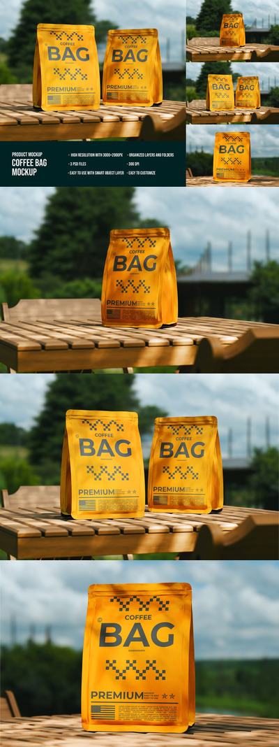 咖啡袋模型样机 (PSD,JPG,DOC)