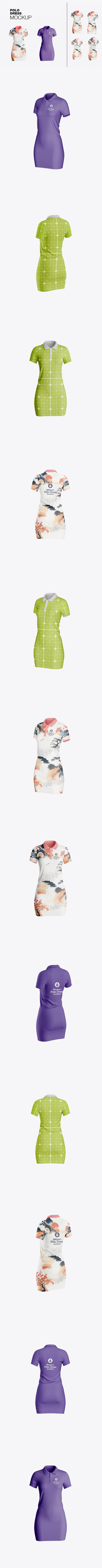 女子马球裙模型样机 (PSD)