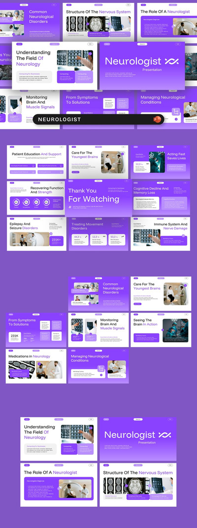 神经科医生PPT模板 (PPTX)