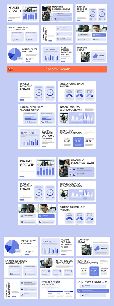经济增长PPT模板 (PPTX)