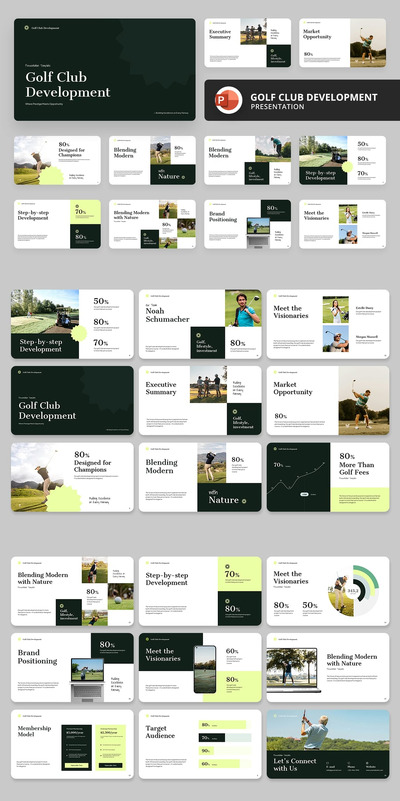 高尔夫运动PPT模板 (PPTX)