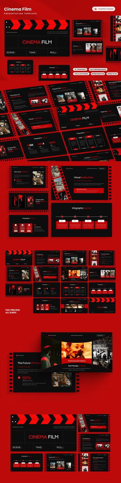 电影介绍PPT模板 (PPTX)